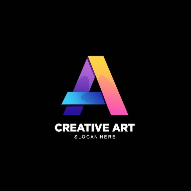 A letter design logo colorful gradient