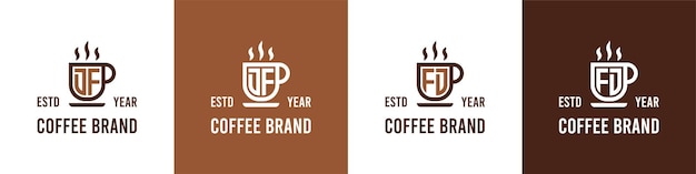 Letter DF and FD Coffee Logo suitable for any business related to Coffee Tea or Other with DF or FD initials