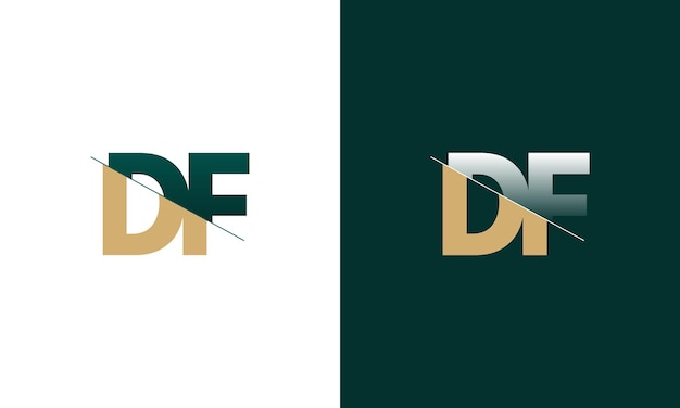 Vector letter df and fd cutting and linked logo with creative monogram logo design