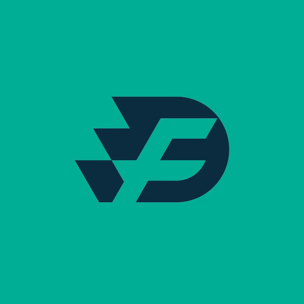 letter DF or FD modern lettermark logo