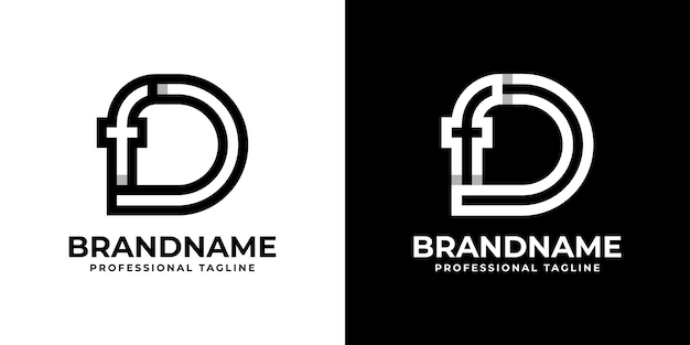 Letter DF or FD Monogram Logo suitable for any business with DF or FD initials