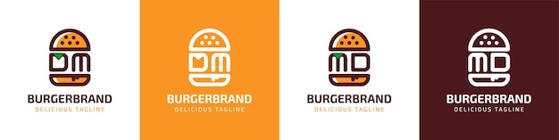 Letter DM and MD Burger Logo suitable for any business related to burger with DM or MD initials