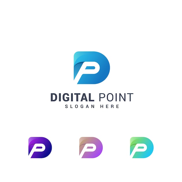 Letter DP creative technological logo