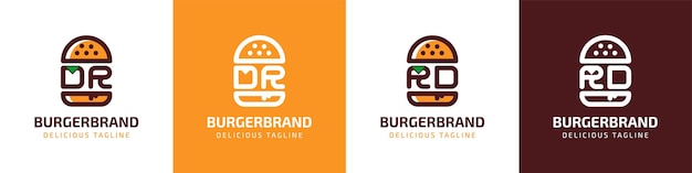 Letter DR and RD Burger Logo suitable for any business related to burger with DR or RD initials