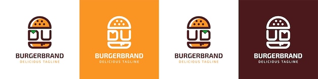 Letter DU and UD Burger Logo suitable for any business related to burger with DU or UD initials