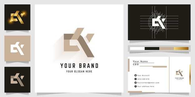 Letter dX or tX monogram logo with business card design