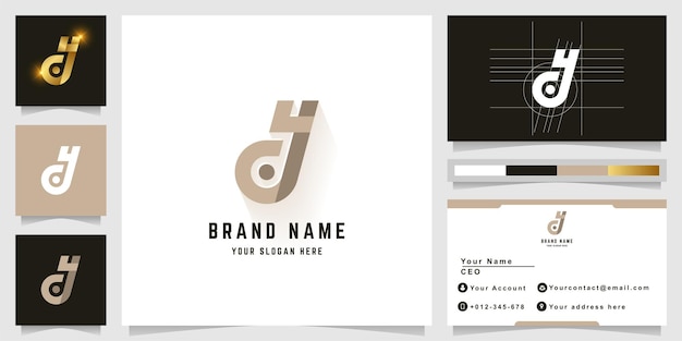 Letter dy or cy monogram logo with business card design