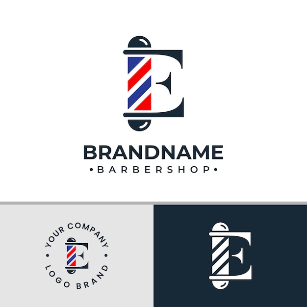 Letter E Barbershop Logo suitable for any business related to barbershop with E initial