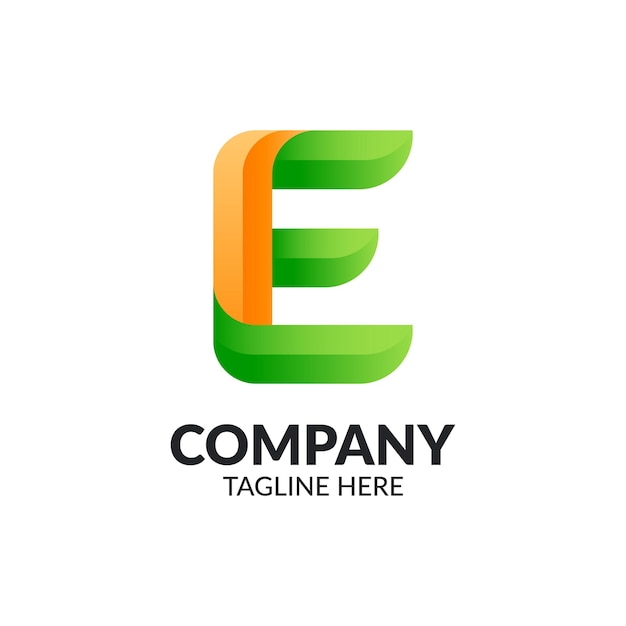 Letter E Colorful Gradient Logo Design