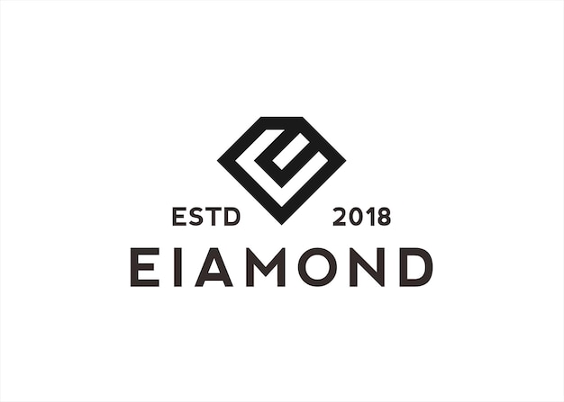 letter e diamond logo design vector illustration