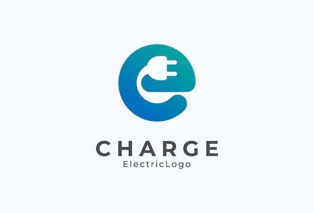 Letter E Electric Plug Logo, Letter E and Plug combination with gradient colour