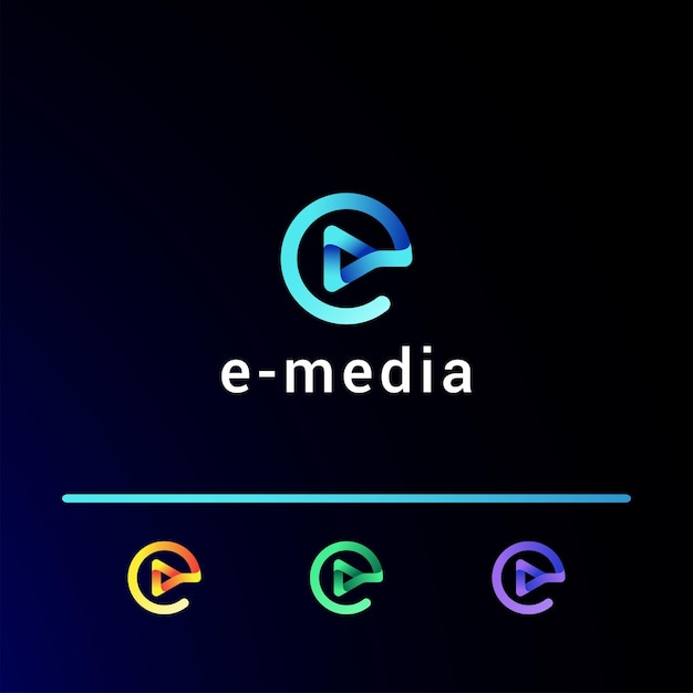 Letter e electronics media modern logo