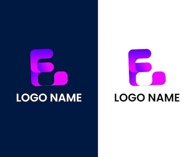 letter e and f modern logo design template