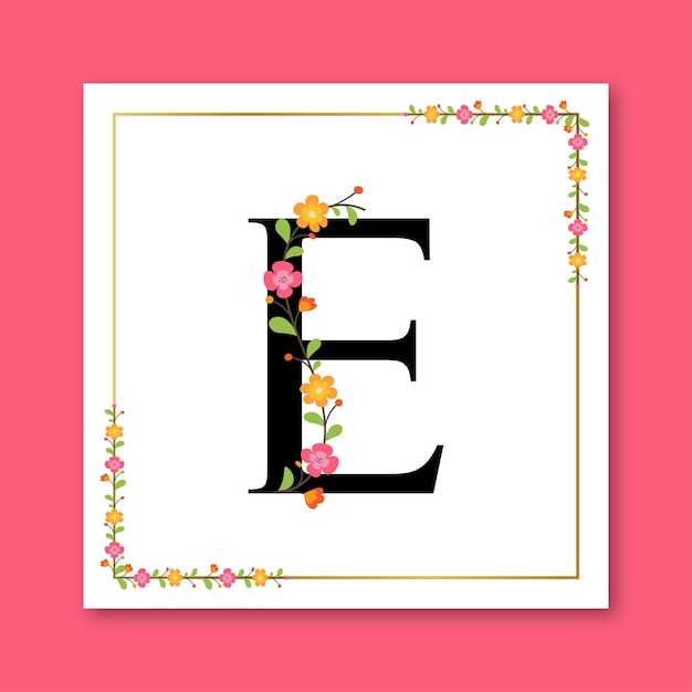 Letter E Floral decorative feminine logo