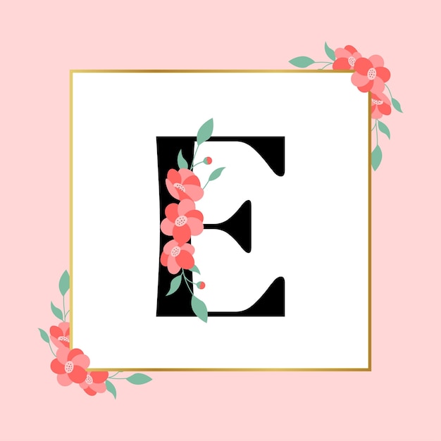 Letter E floral Feminine Logo