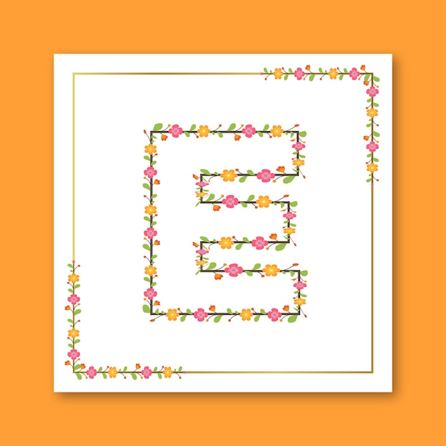 Letter E floral Wedding decoration Design