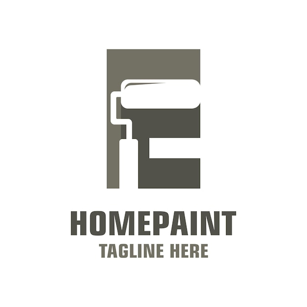 Letter E House Painting Logo Design Template Inspiration, Vector Illustration.