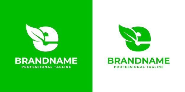 Letter E Leaf Logo suitable for business related to leaf nature plant ecology or environment with E initial