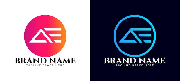 letter a e logo design, corporate business emblem logotype