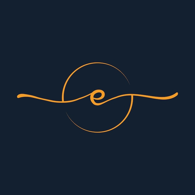 Letter e Logo Handwritten Signature Logo