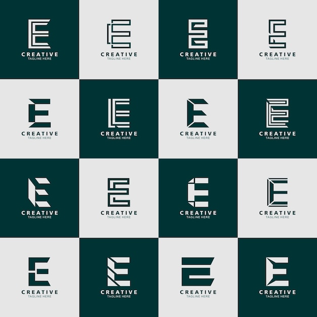 letter e logo vector collection