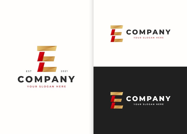 Letter E luxury logo design template. Vector illustrations