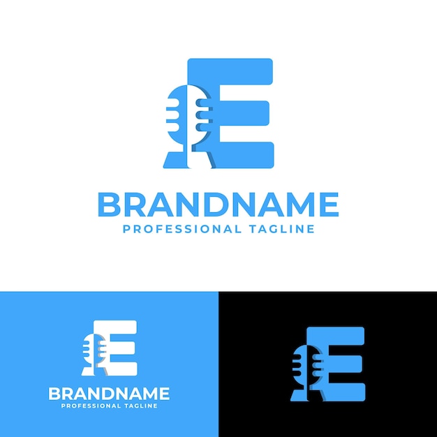 Letter E Microphone Logo suitable for business related to Microphone with E initial