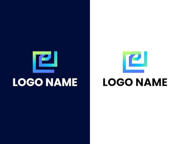 letter e modern logo design template