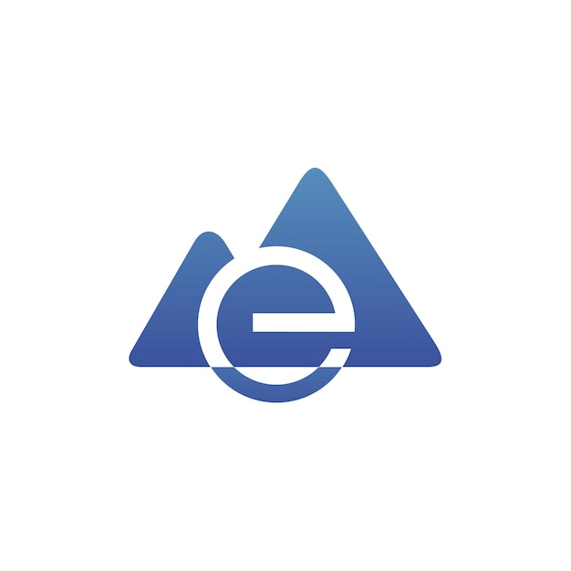 Letter e mountain logo