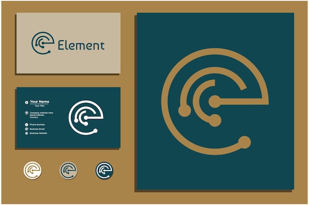 letter e technology logo element