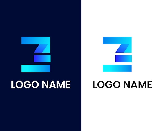 letter e and z modern logo design template