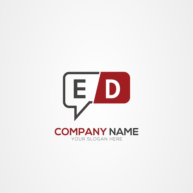 Vector letter ed de tech logo chat design communication robot logo design vector