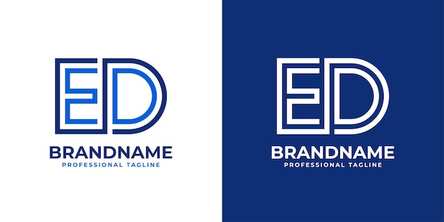 Vector letter ed line monogram logo suitable for any business with ed or de initials