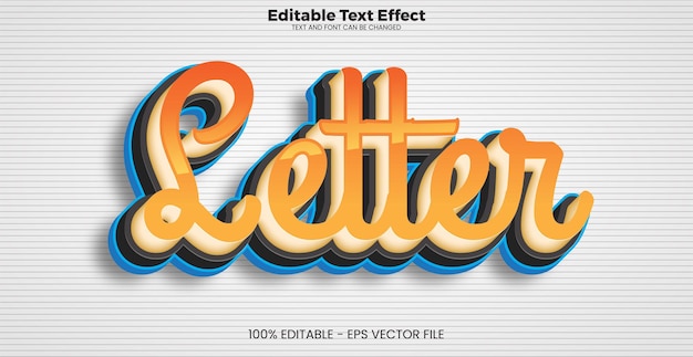 Letter editable text effect in modern trend style