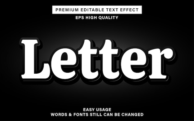 Letter editable text effect