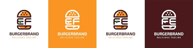 Letter EF and FE Burger Logo suitable for any business related to burger with EF or FE initials