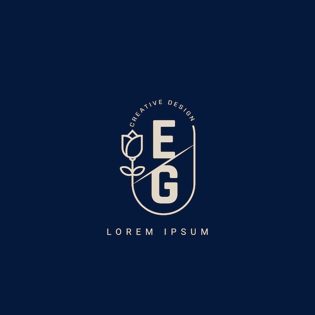 Letter EG GE Creative Logo design with unique and simple design