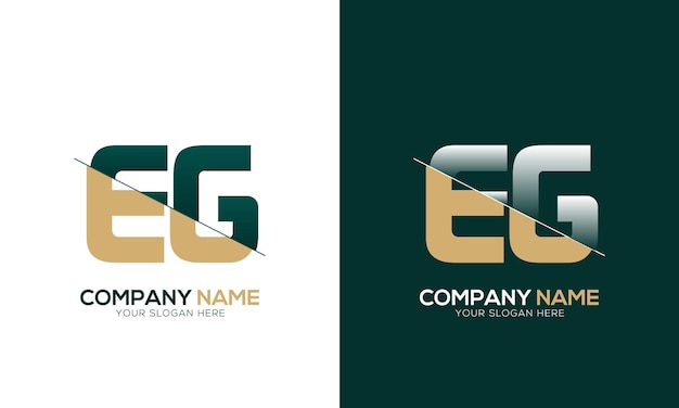 Vector letter eg ge cutting and linked logo with creative monogram logo design