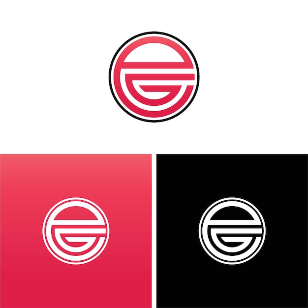 Letter eg logo design with circle shape style Premium Vector