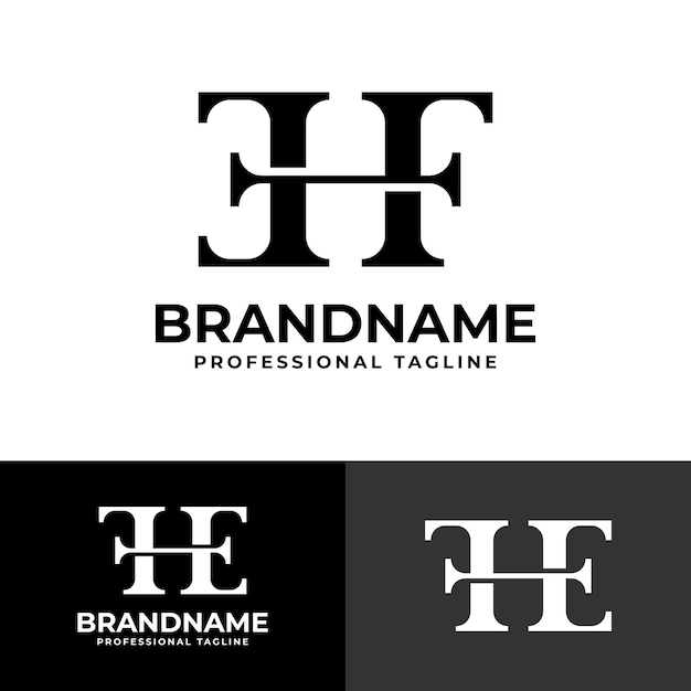 Letter EHF or FHE Monogram Logo suitable for any business with EHF EFH FHE FEH HEF or HFE initial