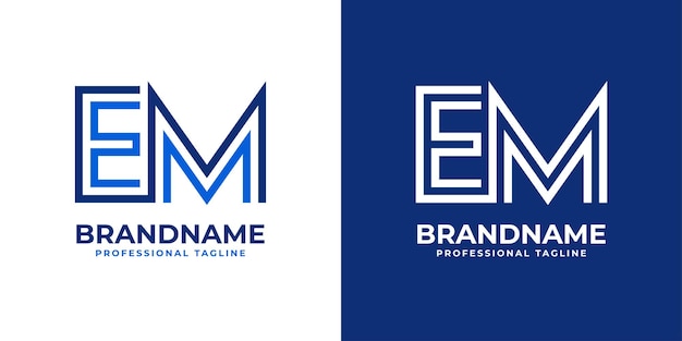 Vector letter em line monogram logo suitable for any business with em or me initials