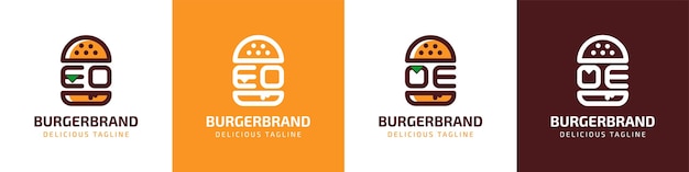 Letter EO and OE Burger Logo suitable for any business related to burger with EO or OE initials