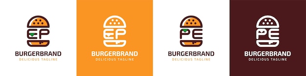 Letter EP and PE Burger Logo suitable for any business related to burger with EP or PE initials