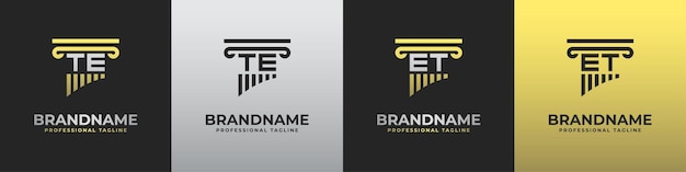 Letter ET or TE Lawyer Logo suitable for any business related to lawyer with ET or TE initials