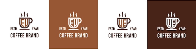 Letter EU and UE Coffee Logo suitable for any business related to Coffee Tea or Other with EU or UE initials