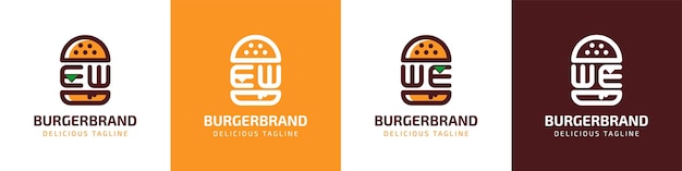 Letter EW and WE Burger Logo suitable for any business related to burger with EW or WE initials