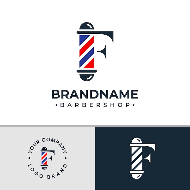 Letter F Barbershop Logo suitable for any business related to barbershop with F initial