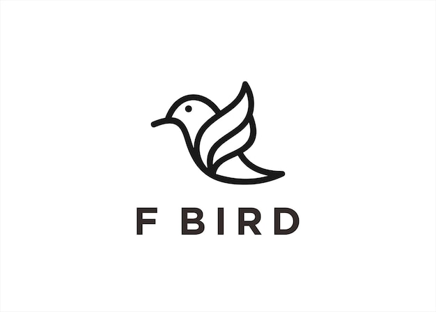 letter f bird logo design vector illustration