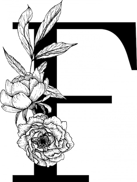 Letter F, Floral Alphabet