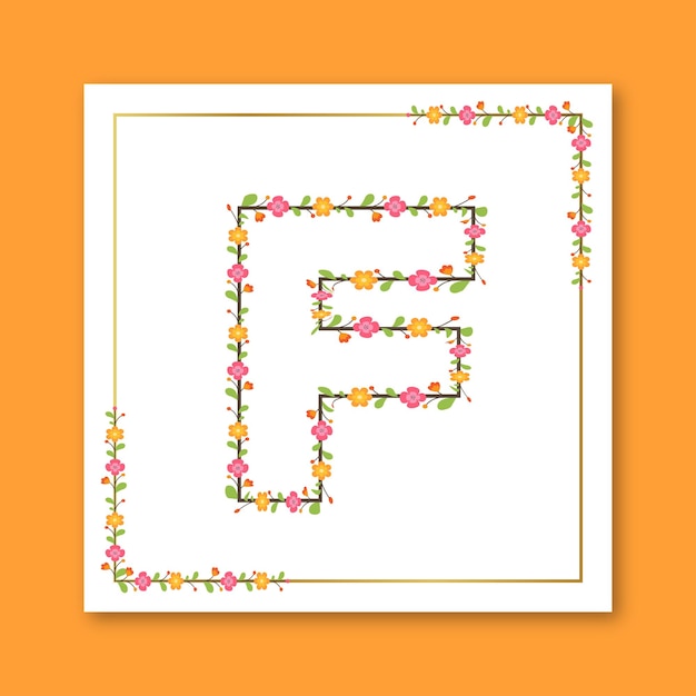 Letter F floral Wedding decoration Design